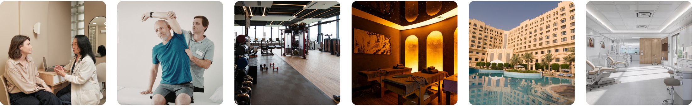 Clinics, physiotherapy studios, gyms, spas, hotels and dental practices we work with